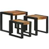 vidaXL Tables Gigognes 3 pcs Bois Massif Acacia
