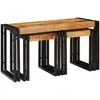 vidaXL Tables gigognes  3 pcs Bois massif rugueux de manguier