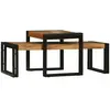 vidaXL Set de 2 Tables Basses  en Bois Massif d'Acacia