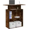 vidaXL Bureau de réception chêne fumé 100x40x104 cm bois d'ingénierie