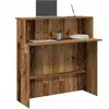 vidaXL Bureau de réception vieux bois 100x50x103,5cm bois d'ingénierie