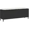 Vidaxl banc de jardin avec coussin noir 110x30x40,5 cm résine tressée