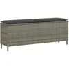 Vidaxl - Banc de jardin avec coussin gris 110x30x40,5 cm résine tressée