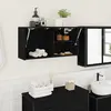 vidaXL Vidaxl Armoire Murale De Bain Noir 80x25x40 Cm Bois D'ingénierie