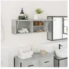Armoire murale de bain gris béton 80x25x30 cm bois d'ingénierie Vidaxl