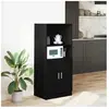 vidaXL Armoire de cuisine noir 57x41,5x131,5 cm bois d'ingénierie