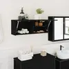 vidaXL Armoire murale de bain noir 80x25x30 cm bois d'ingénierie 860077