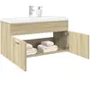 vidaXL Armoire lavabo de salle de bain et bassin intégré chêne sonoma