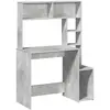 vidaXL Bureau avec étagères gris béton 100x45x140 cm bois d'ingénierie