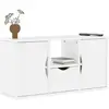 Meuble tv avec tiroir odda blanc 79x24x40,5 cm bois massif pin Vidaxl
