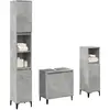 vidaXL Vidaxl Ensemble De Meubles De Salle De Bain 3 Pcs Gris Béton
