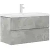vidaXL Ensemble de meubles de salle de bain 2 pcs gris béton 3324915