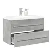vidaXL Ensemble de meubles de salle de bain 2 pcs gris béton