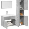 vidaXL Ensemble de meubles de salle de bain 4 pcs gris béton