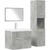 vidaXL Ensemble de meubles de salle de bain 4 pcs gris béton