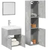 vidaXL Ensemble de meubles de salle de bain 3 pcs gris béton