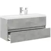 vidaXL Ensemble de meubles de salle de bain 2 pcs gris béton