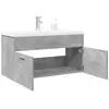 vidaXL Armoire lavabo de salle de bain avec bassin intégré gris béton