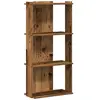 Vidaxl bibliothèque à 3 niveaux vieux bois 60x30x120cm bois ingénierie