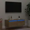 vidaXL Vidaxl Meuble Tv Avec Lumières Led Chêne Sonoma 75x35,5x25 Cm
