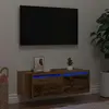 Meuble TV avec lumières LED vieux bois 75x35,5x25 cm vidaXL