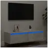 vidaXL Vidaxl Meuble Tv Avec Lumières Led Gris Béton 100x35,5x25 Cm