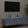 vidaXL Vidaxl Meuble Tv Avec Lumières Led Sonoma Gris 100x35,5x25 Cm