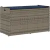 vidaXL Banc de rangement extérieur coussin gris 100 cm résine tressée