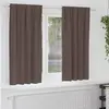 vidaXL Rideaux avec des rideaux 2 pcs Marron foncé Polyester