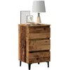 vidaXL Table de chevet avec pieds en métal vieux bois 40x35x69 cm