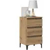 vidaXL Table de chevet avec pieds en métal chêne artisanal 40x35x69 cm