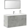 Armoire de bain avec miroir gris béton bois d'ingénierie Vidaxl