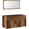 Armoire de salle de bain et miroir vieux bois bois d'ingénierie Vidaxl