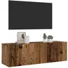 vidaXL Meuble TV mural vieux bois 100x30x30 cm bois d'ingénierie