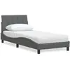 vidaXL Lit avec matelas "Hanko" gris foncé 80x200 cm Tissu