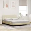 vidaXL Cadre de lit sans matelas crème 160x200 cm tissu