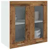 vidaXL Armoire murale de cuisine avec porte en verre vieux bois