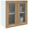 vidaXL Armoire murale de cuisine avec porte en verre chêne artisanal