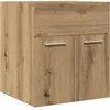 Armoire lavabo de salle de bain chêne artisanal bois ingénierie Vidaxl