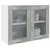 Vidaxl - Armoire en verre suspendue gris béton 80x31x60 cm
