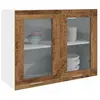 Vidaxl armoire verre suspendue vieux bois 80x31x60cm bois ingénierie