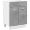 Vidaxl armoire de plancher à tiroir gris béton 60x46x81,5 cm aggloméré