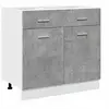 Vidaxl armoire de plancher à tiroir gris béton 80x46x81,5 cm aggloméré