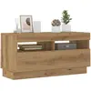 vidaXL Meuble TV avec lumières LED chêne artisanal bois d'ingénierie