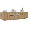 vidaXL Meuble TV avec lumières LED chêne artisanal bois d'ingénierie