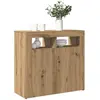 vidaXL Buffet avec lumières LED chêne artisanal bois d'ingénierie
