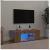 Vidaxl - Meuble tv avec lumières led chêne artisanal bois d'ingénierie