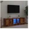 vidaXL Vidaxl Meuble Tv Avec Lumières Led Vieux Bois Bois D'ingénierie
