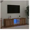 vidaXL Meuble TV avec lumières LED chêne artisanal bois d'ingénierie