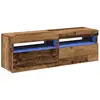 Vidaxl meubles tv avec lumières led 2 pcs vieux bois bois d'ingénierie
